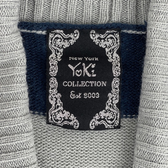 New York Yoki Collection Navy Blue & Gray Cardigan - Picture 4 of 5